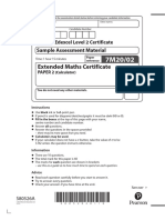 02a L2 Extended Maths Certificate SAMs Paper 2