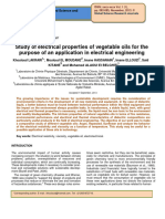 Study of Electrical Properties of Vegetable Oils For The Purpose of An Application in Electrical Engineering 1