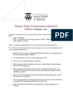 Theory Entry Exam Questions 2020