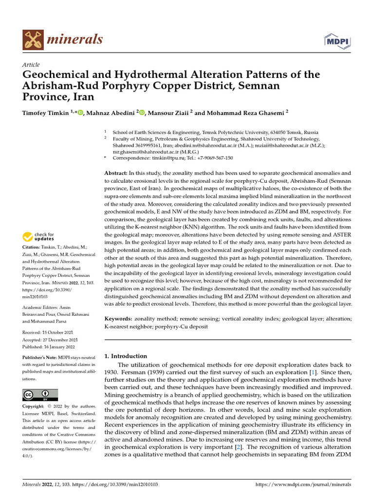 Geochemical and Hydrothermal Alteration | PDF | Statistical ...