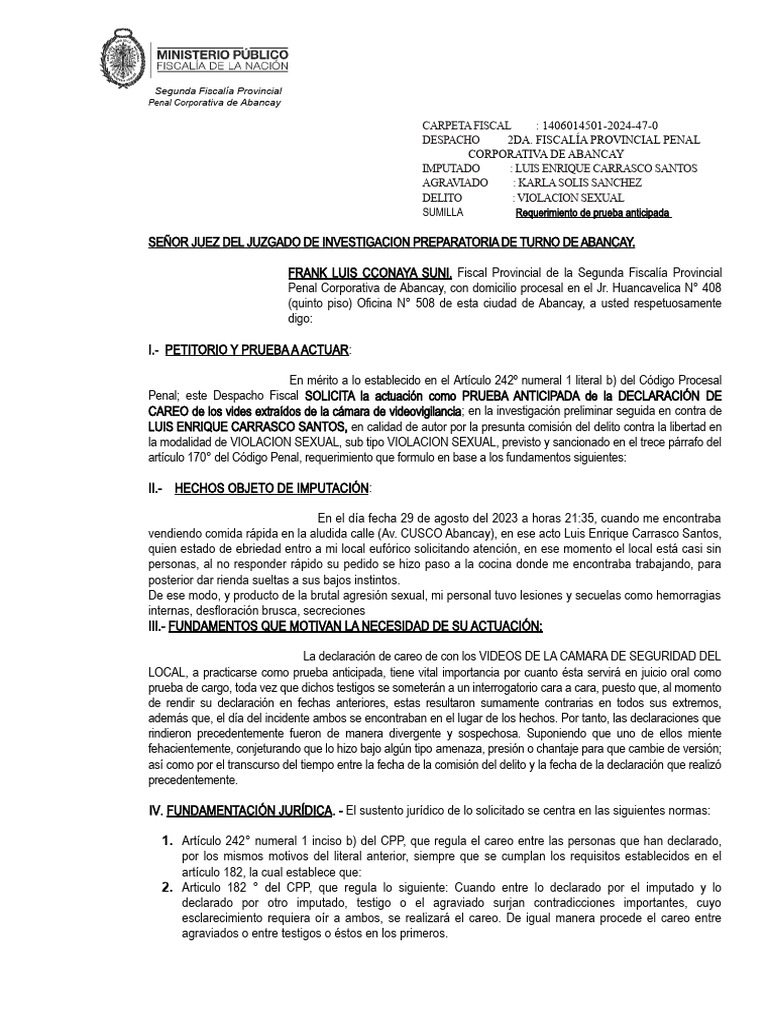 Prueba Anticipada C.F. | PDF | Violación | Fiscal