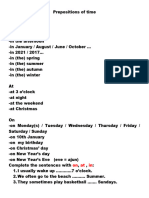 Prepositions of Time