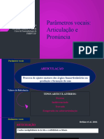 ParÃ Metros Vocais - Articulaã Ã o