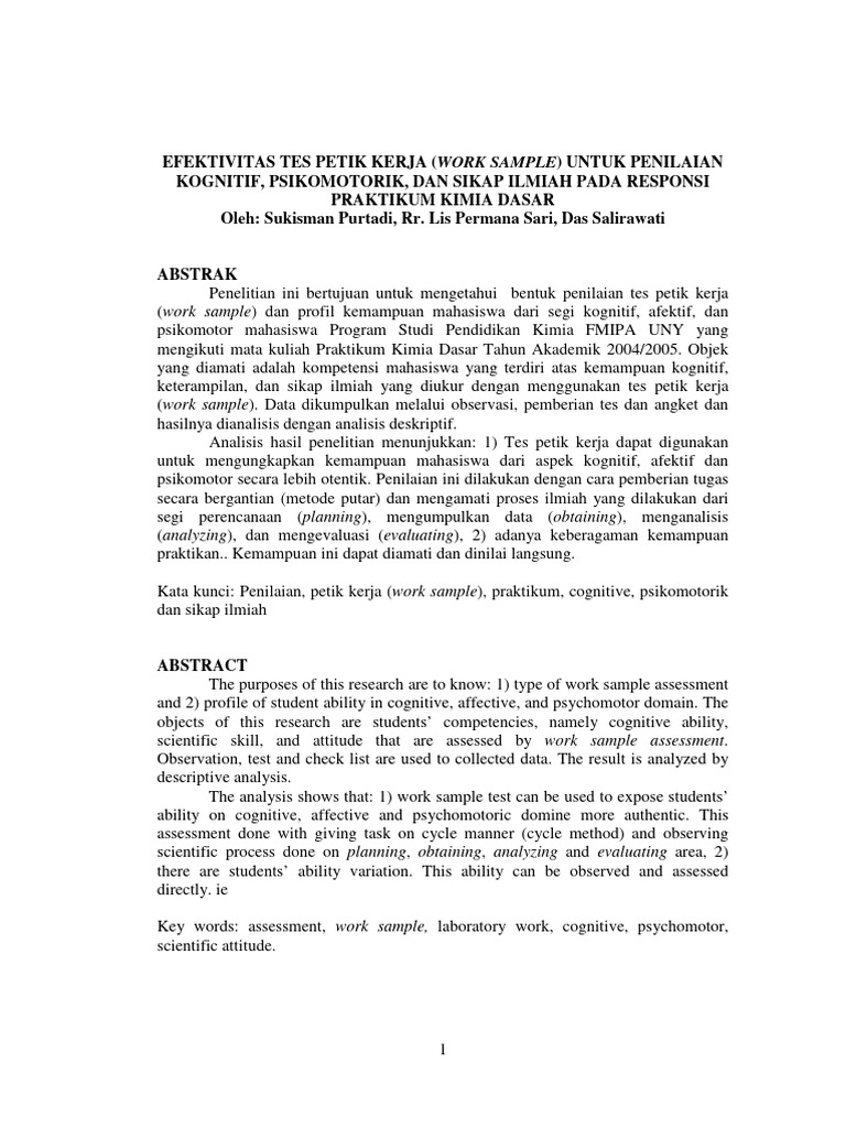 2005+Efektivitas+Tes+Petik+Kerja+(Work+Sample)+Untuk+Penilaian+Kognitif ...
