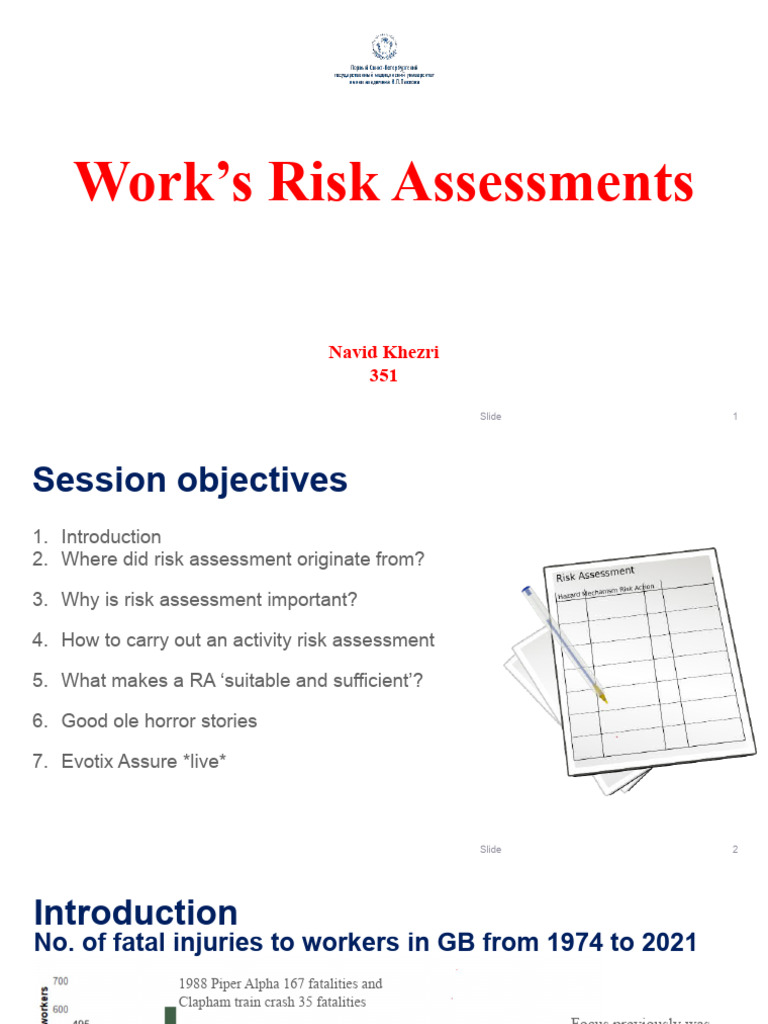 Risk Assessments Pdf Hazards Risk