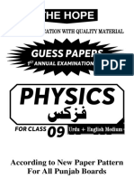 Physics 9TH Guess Papers 2024