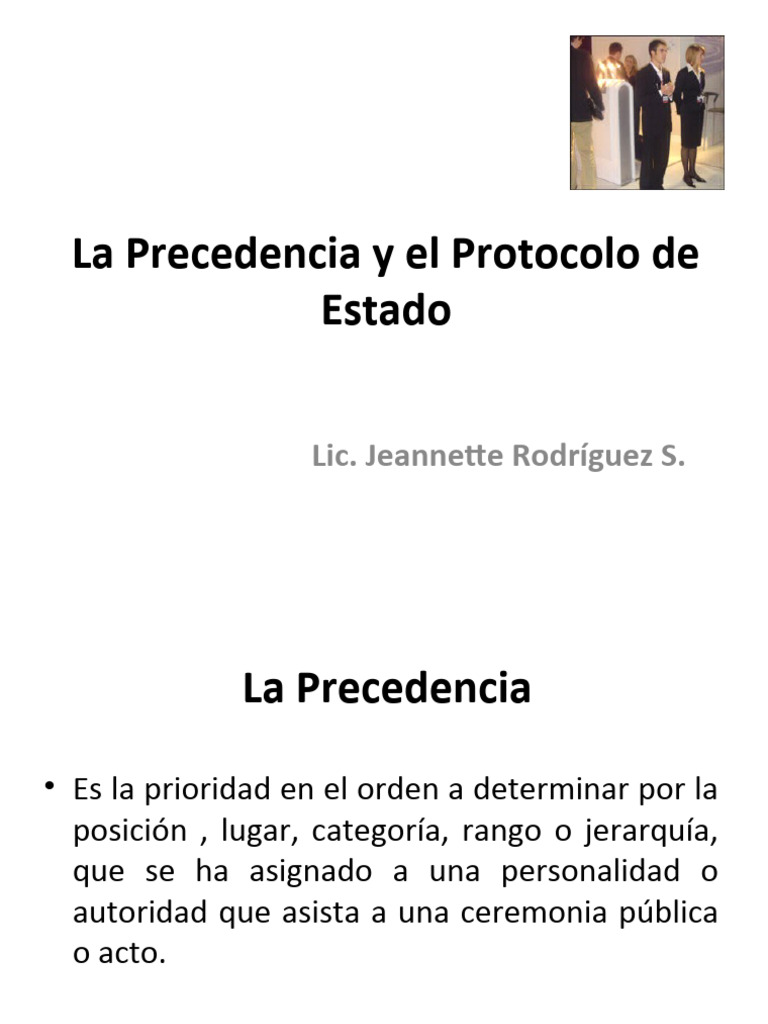 Precedencia y Protocolo de Estado | PDF | Ministerio (Departamento de ...