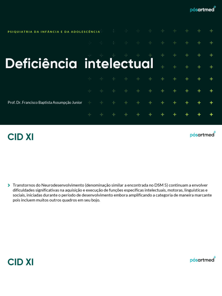 Deficiência Intelectual: Diagnóstico e CID-11 | PDF | Deficiência ...