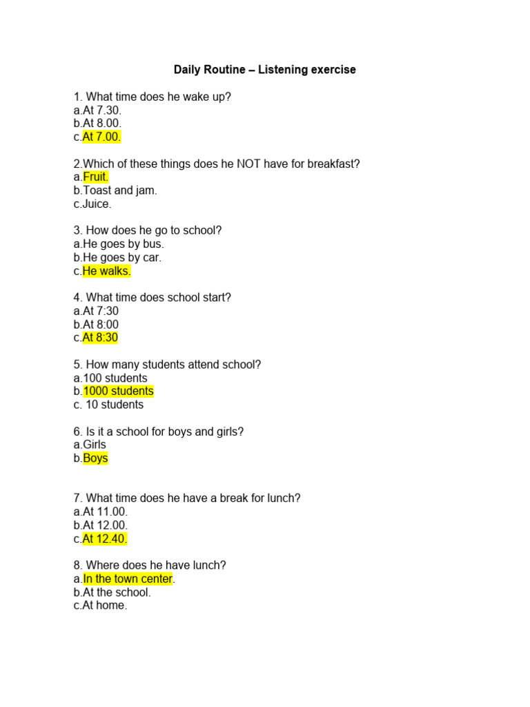 daily-routine-listening-exercise-pdf