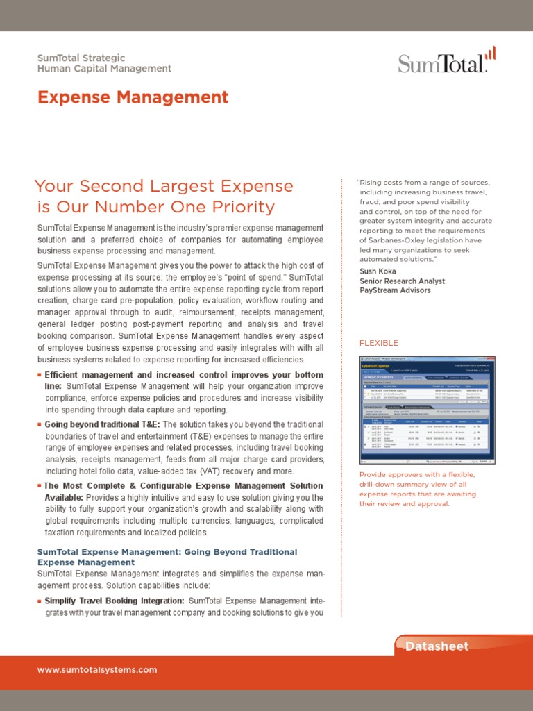 SumTotal Expense Management Software | PDF | Human Resource Management ...