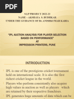 IPL Auction Analysis For Player Selection Based