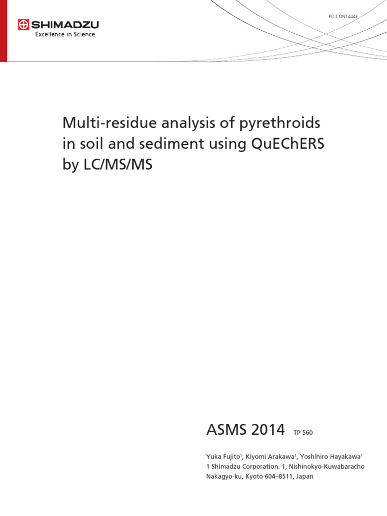 LCMS-8050 Application - Multi-Residue Analysis of Pyrethroids in Soil ...
