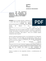 Formato Solicitud de Divorcio