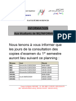 NOTE INFORMATION Consulation Des Copies