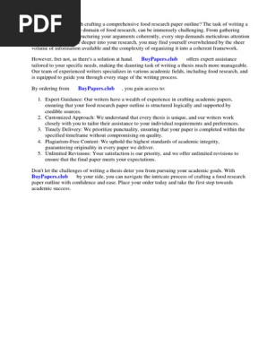 Food Research Paper Outline