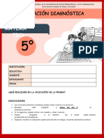 5°-Evaluación Diagnóstica-Matemática - Jezabel Camargo-Único Contacto-978387435