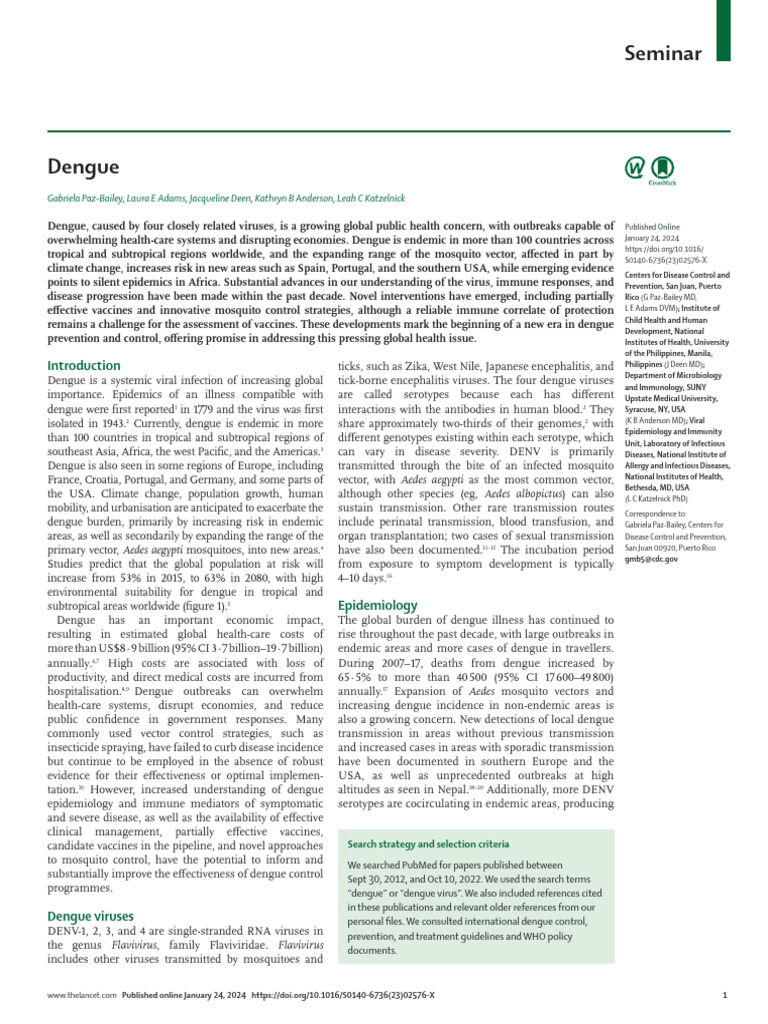 Advances in Dengue Control Strategies | PDF | Infection | Virus