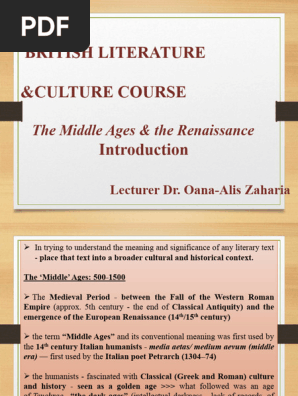 Course 1 Introduction- Middle Ages The Renaissance Timeline (1)