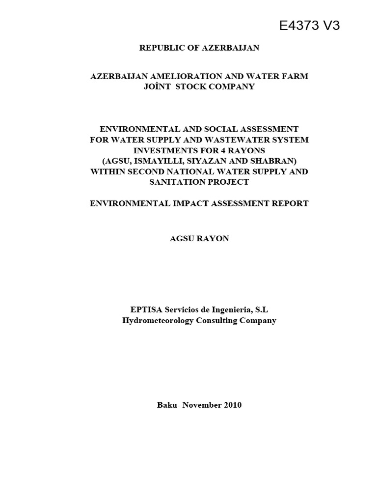 Part 3 For Eia Pdf Environmental Impact Assessment Sewage Treatment