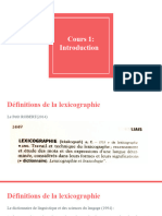 Cours 1 de Lexicographie Introduction 3