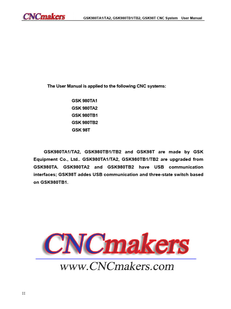 GSK 980 CNC System User Manual | PDF | Numerical Control | Computing