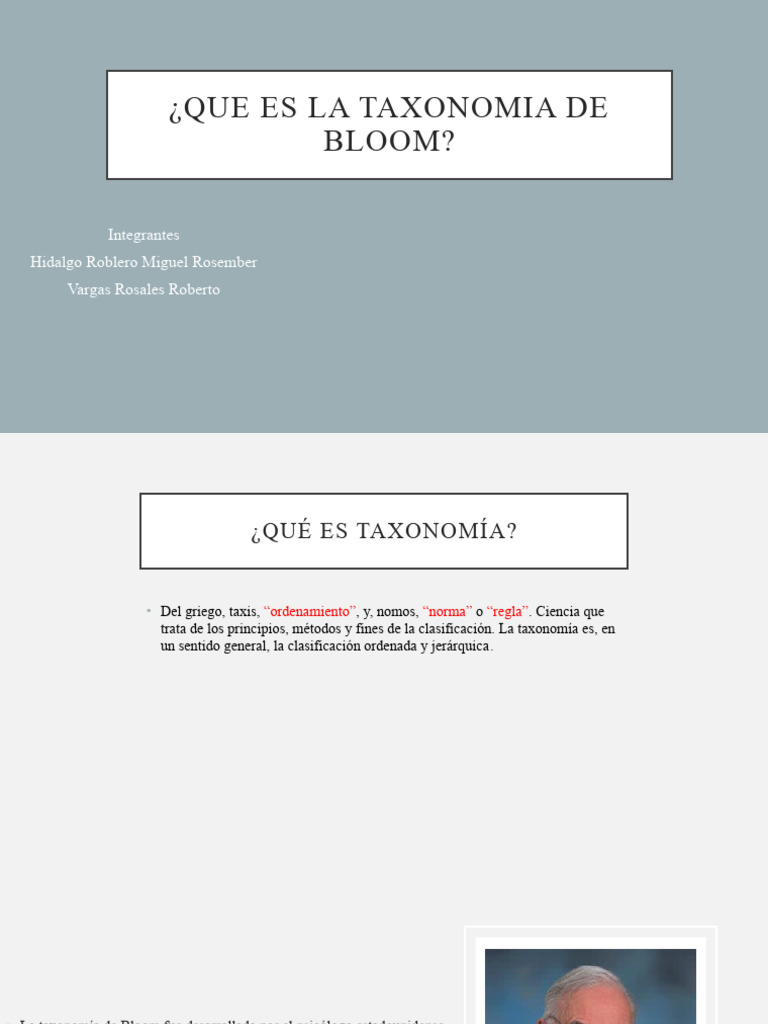QUE ES LA TAXONOMIA DE BLOOM M | PDF