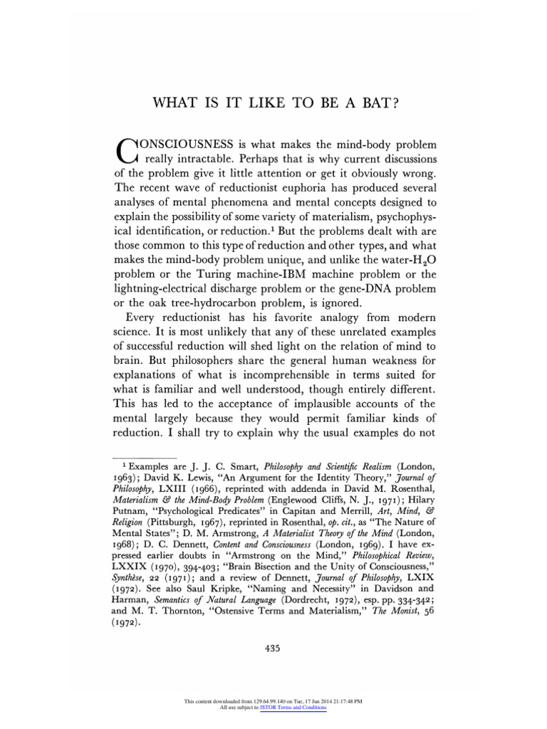 Thomas nagel what is it like to be a bat pdf