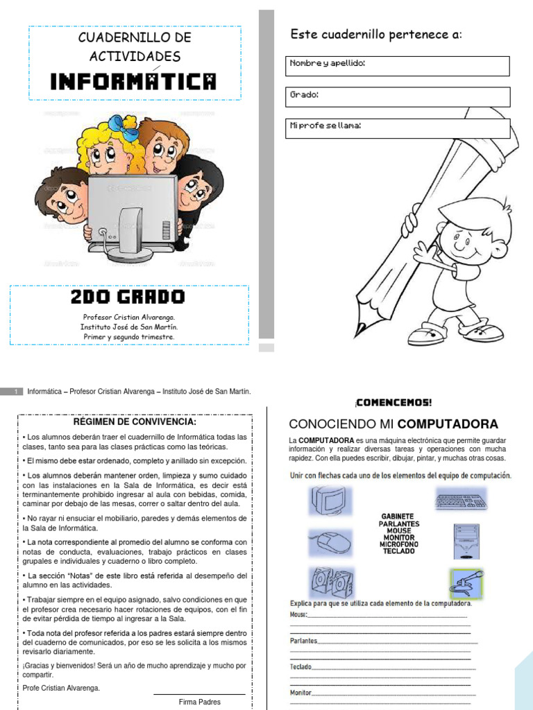 Cuadernillo de Informática 2do Grado | PDF | Software | Hardware de la ...