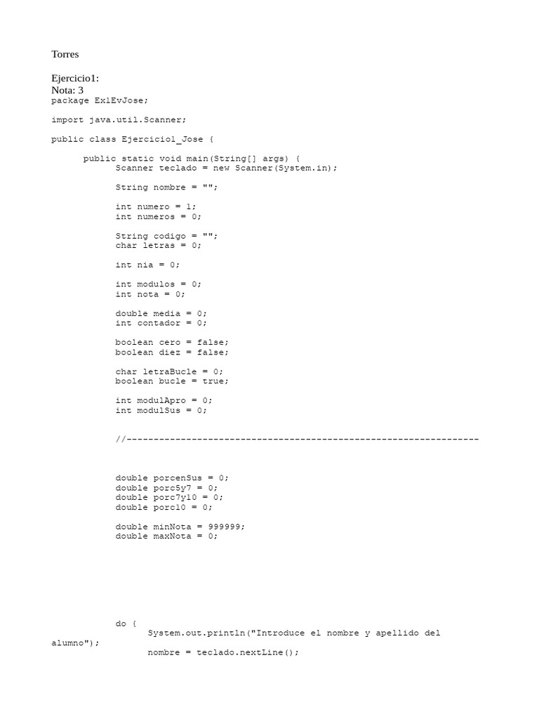 Ejercicios de Programación en Java | PDF | Programación de computadoras ...