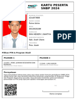 Kartu Peserta SNBP 2024: 424457888 Putra Azkia 3015920289 Sma Negeri 1 Baktiya Kab. Aceh Utara Prov. Aceh