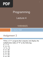 Programming Lecture 4