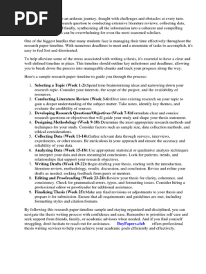 Research Paper Timeline Sample