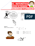 Analogias Numericas y Literales para Tercero de Primaria