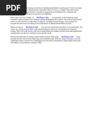 Hammerhead Shark Research Paper
