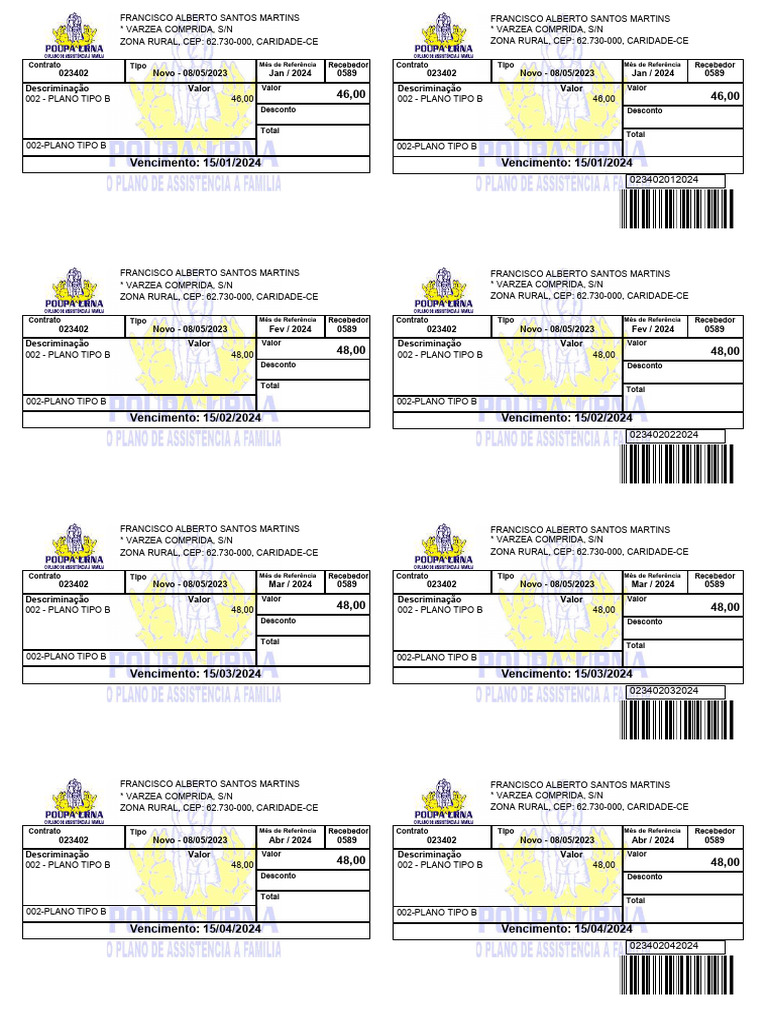 Mês de Referência Mês de Referência | PDF