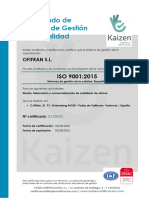 Cert Ofifran Iso 9001 Ofimuebles Tenerife