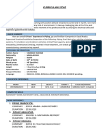 Piping Forman CV of Tabarok Hossain