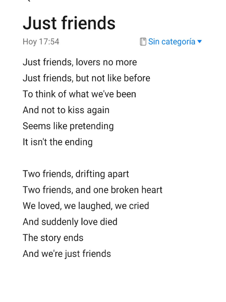 Just Friends Letra | PDF