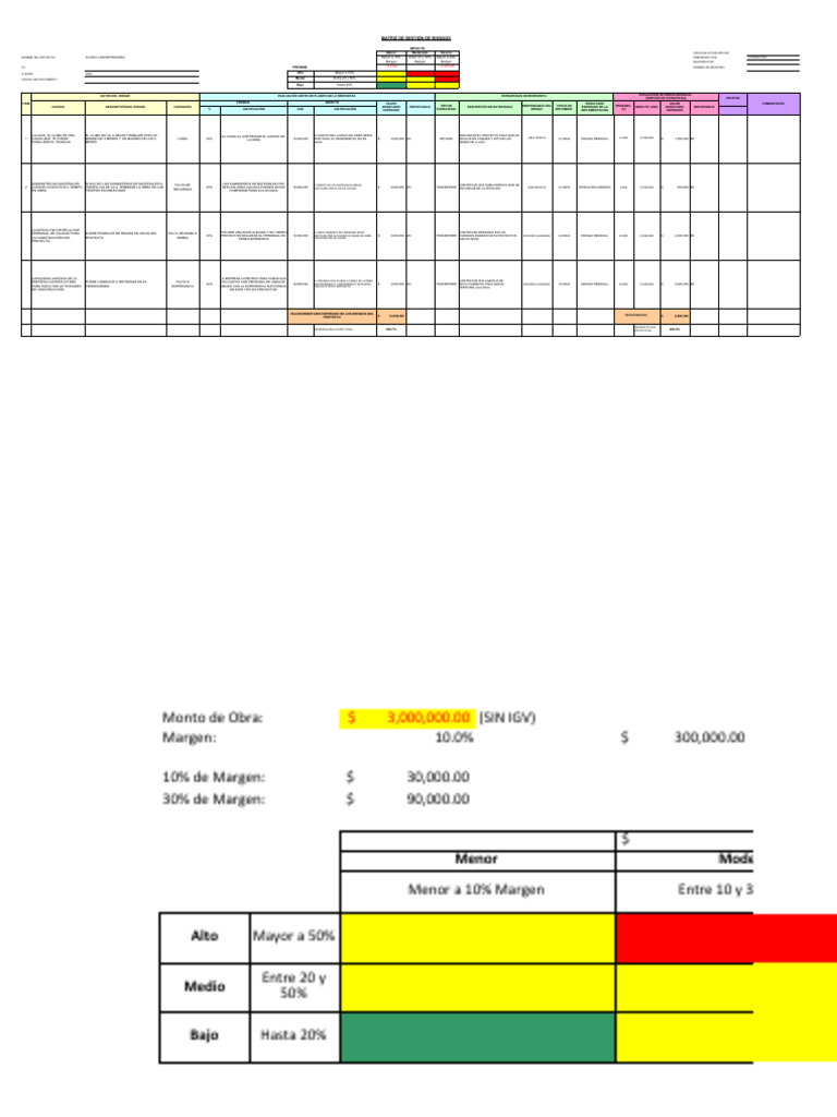 Matriz de Gestión de Riesgos en Proyectos | PDF | Economias