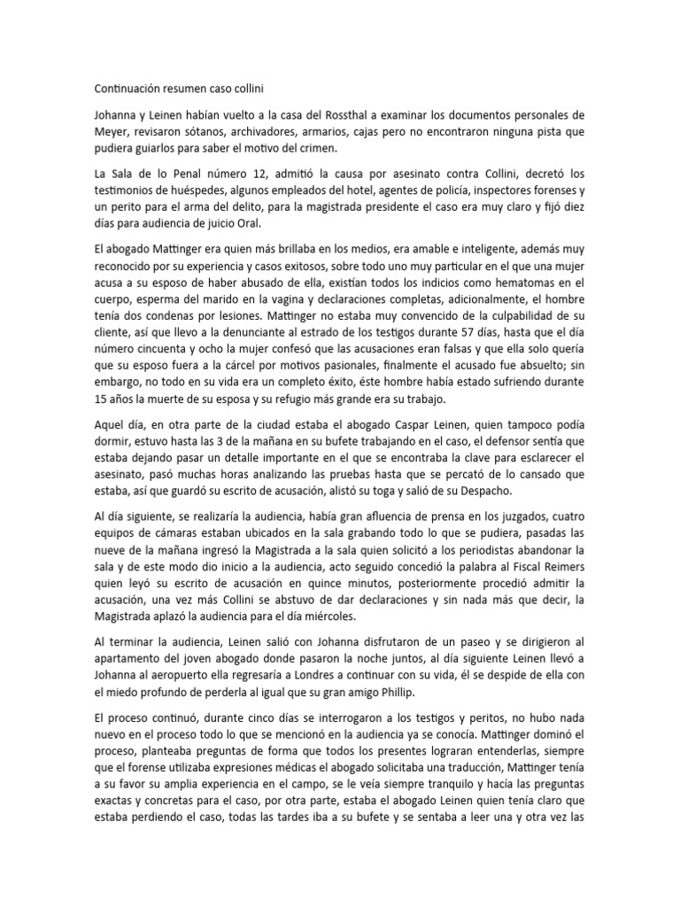 Continuación Resumen Caso Collini | PDF