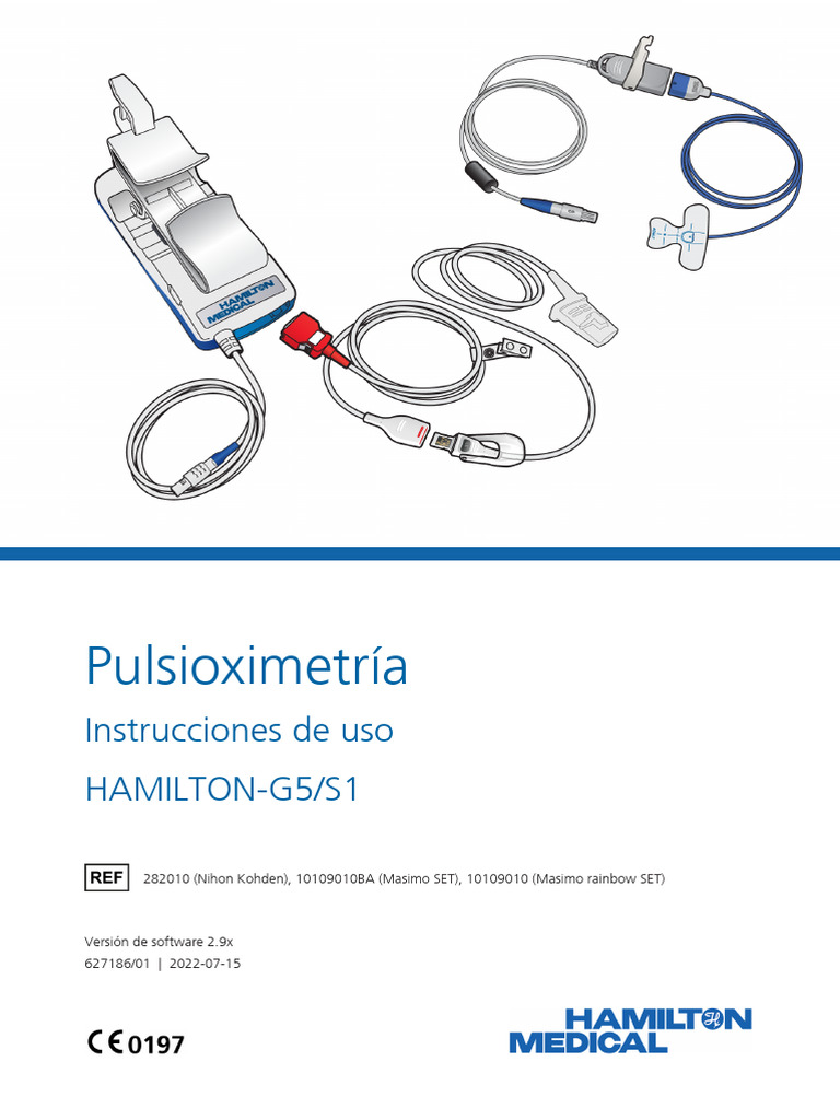 Manual de uso Hamilton G5 SpO2 | PDF | Sensor | Legumbres