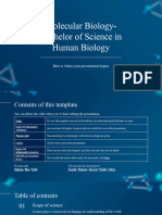 Molecular Biology Bachelor of Science in Human Biology