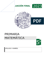 Evaluación de Salida 5° - Matemática