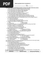 3rd Quarter Test in Science 6