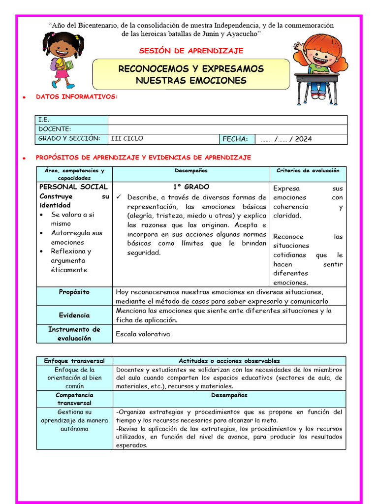 Reconocimiento y Expresión de Emociones | PDF | Las emociones | Aprendizaje