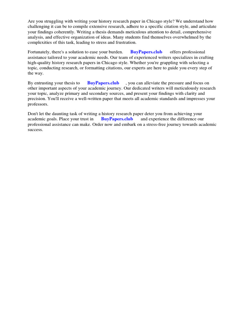 History Research Paper Chicago Style | PDF | Citation | A Manual For
