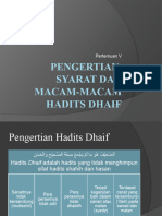 8.8. Pengertian, Syarat Dan Macam-Macam Hadits Dhaif