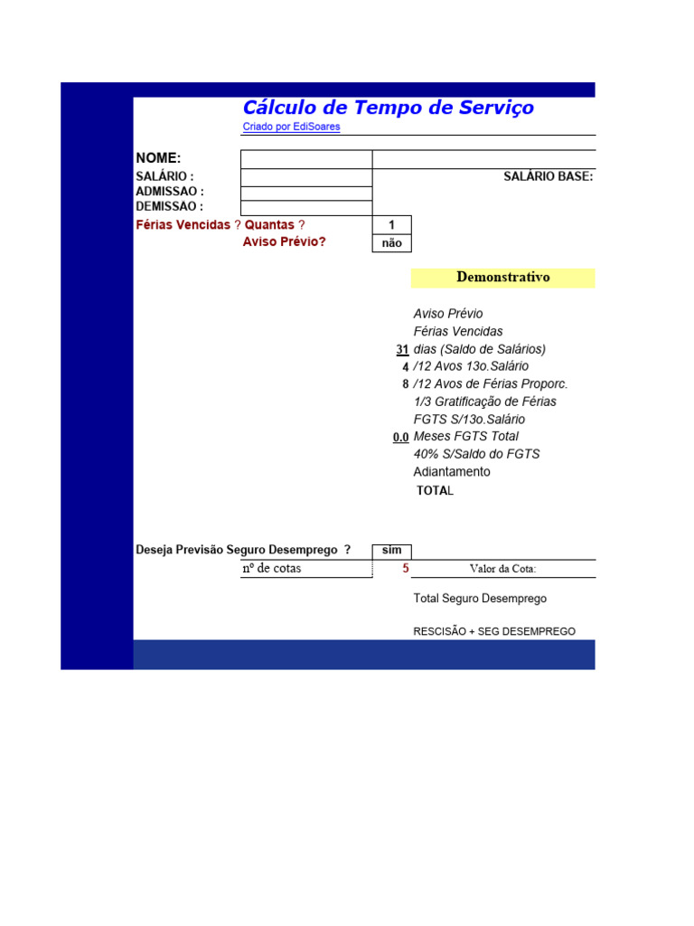 Calculo Rescisão Trabalho | PDF