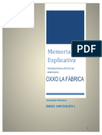 Memoria Explicativa - OXXO LA FÁBRICA