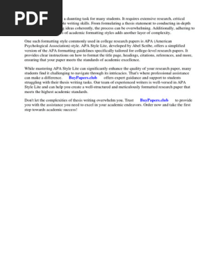 Apa Style Lite for College Research Papers by Abel Scribe